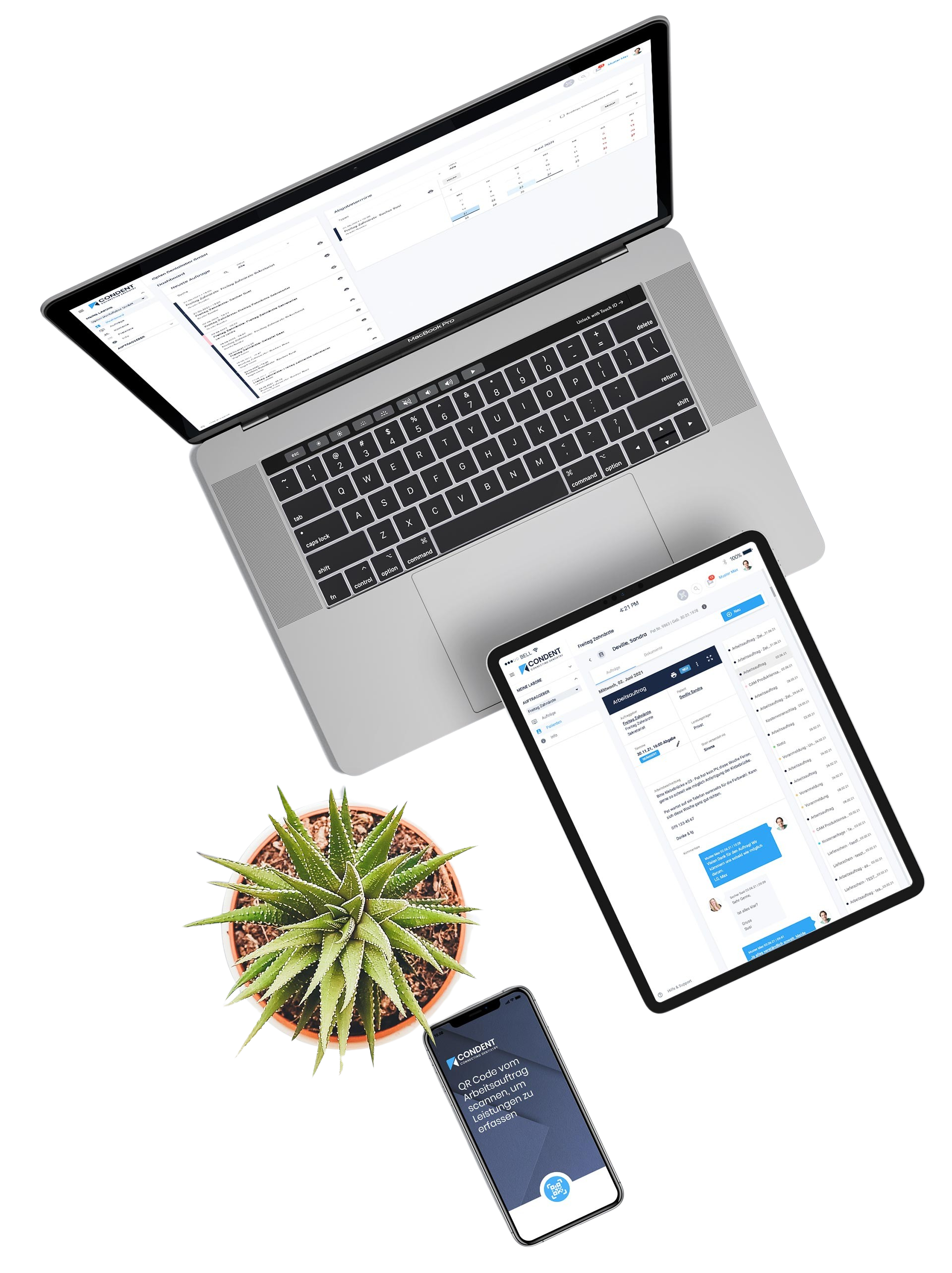 Condent Dentallabor Software Auf Allen Geraeten Im Einsatz Removebg