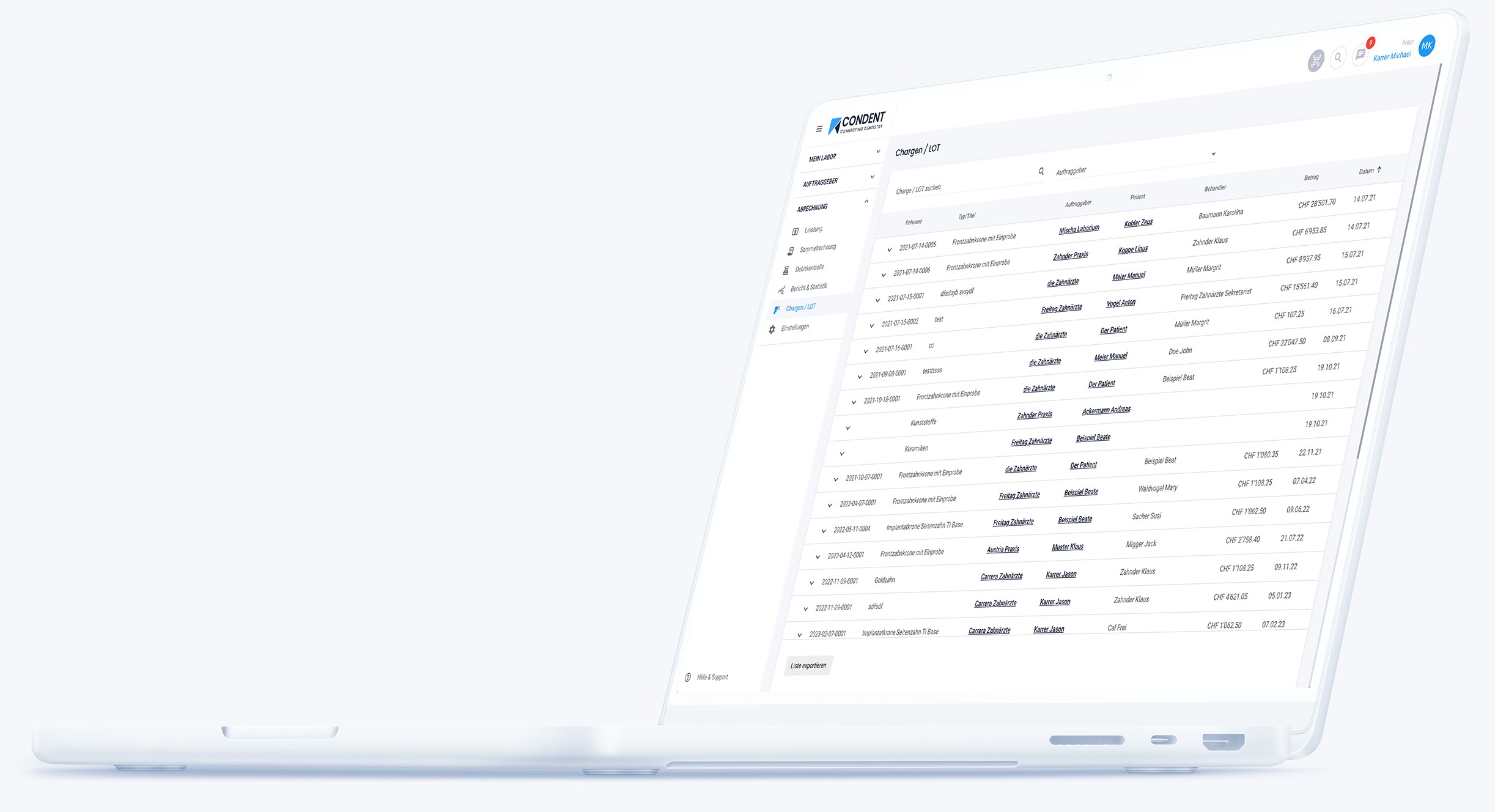 Condent Dentallabor Software Lot Nummern Erfassen Und Chargennummern Suchen Und Rückverfolgen MDR (1)