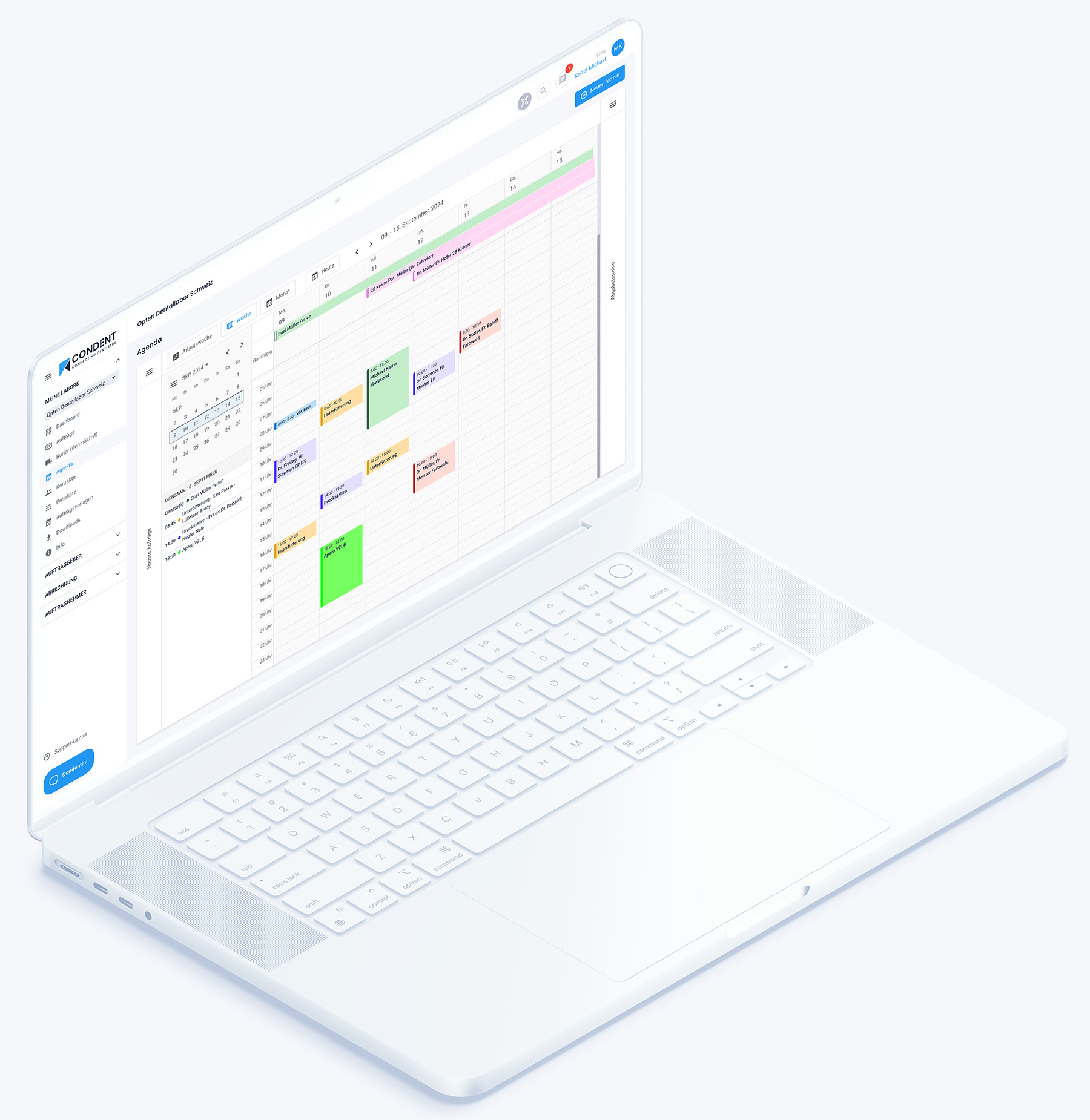 Condent Dentallaborsoftware Agenda Neuste Auftraege